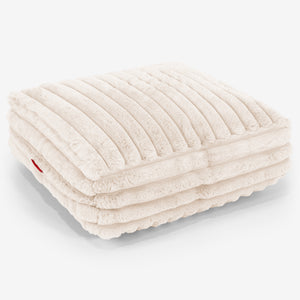 Grand Coussin de Sol - Velours Côtelé Ultra Pelucheux Crème