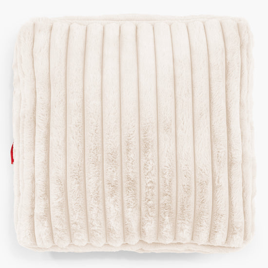 Grand Coussin de Sol - Velours Côtelé Ultra Pelucheux Crème 02
