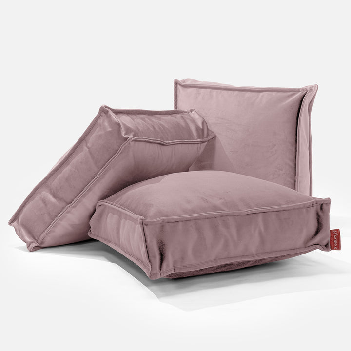 Grand Coussin de Sol - Velours Rose 03