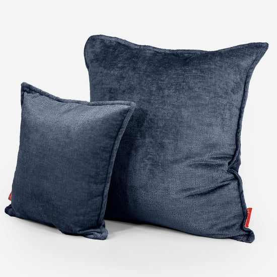 Grand Housse de Coussin 70 x 70cm - Chenille Bleu Marine 02