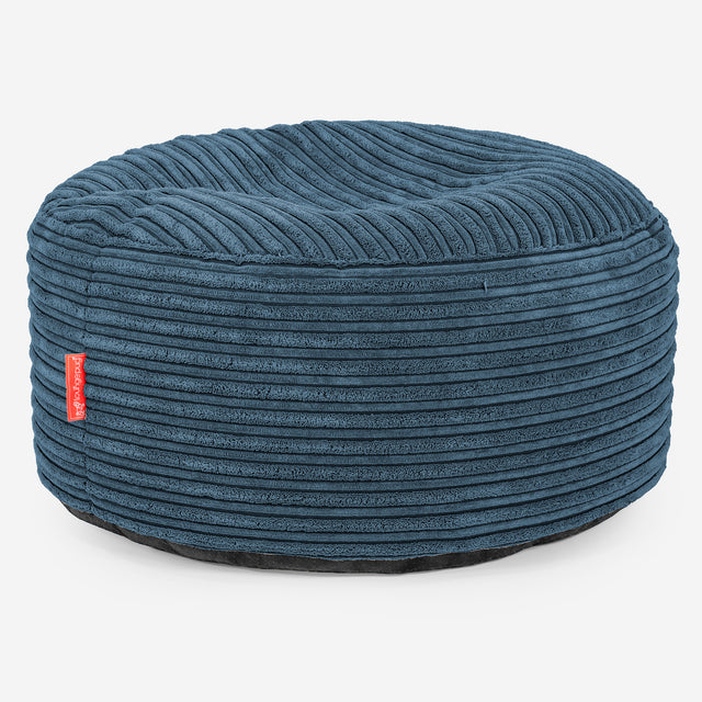 Grand Repose-pied Rond - Côtelé Bleu Marine 01