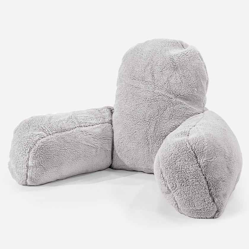 Lounge Pug Gris moyen Coussin de Lecture avec Dossier Fausse Fourrure  Nounours Coussin Dossier– Big Bertha Original FR