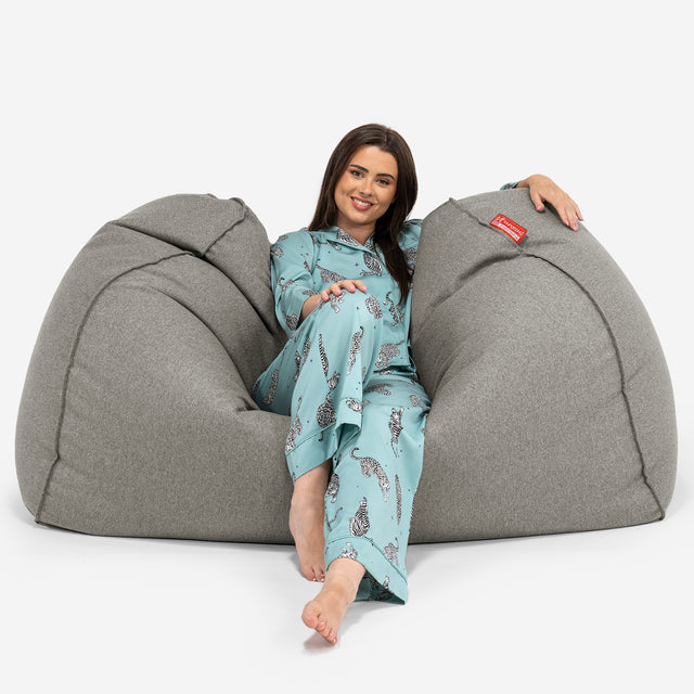 Pouf Fauteuil Design - Côtelé Gris Acier 3762