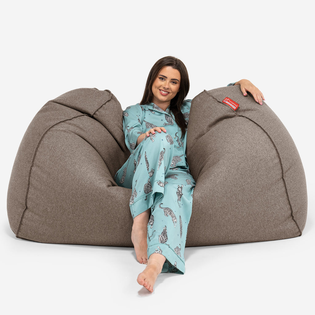 Pouf Fauteuil Design - Côtelé Gris Acier 4416