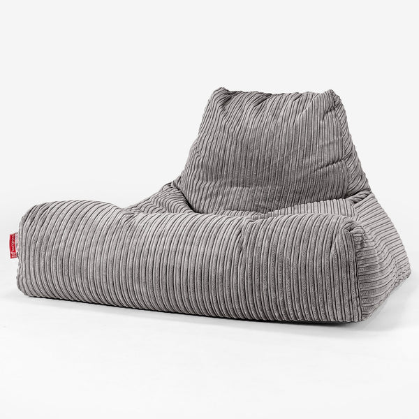 Gros Pouf Fauteuil Relax - Côtelé Anthracite 01