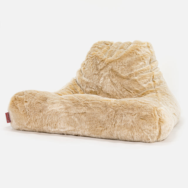 Gros Pouf Fauteuil Relax - Fausse Fourrure Blanc 01