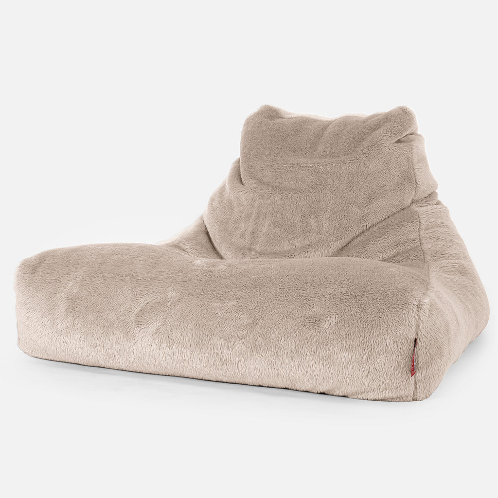 Gros Pouf Fauteuil Relax - Fausse Fourrure Nounours Vison 01