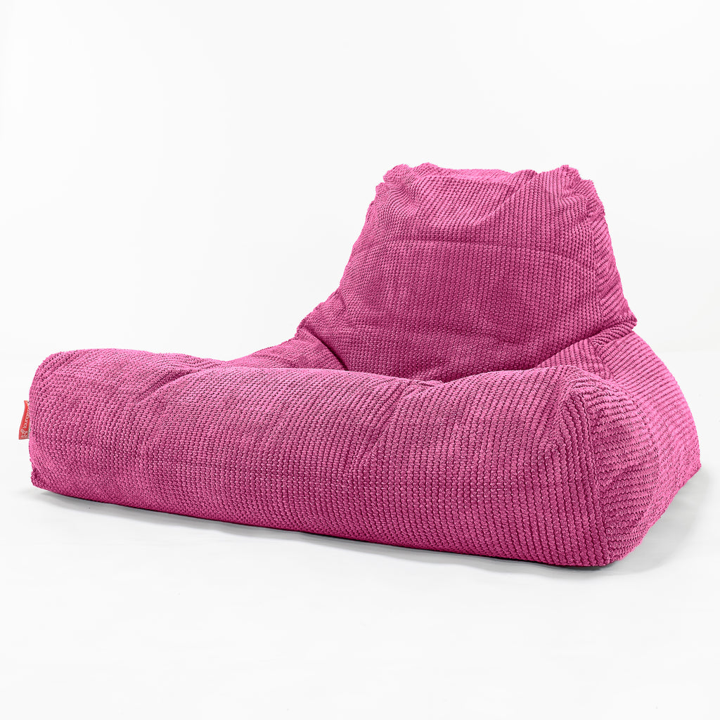 Gros Pouf Fauteuil Relax - Pompon Rose 01