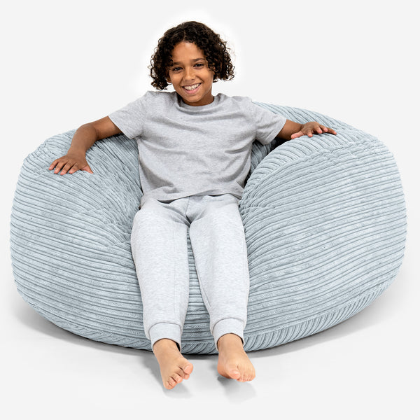 Pouf Ultra Confort pour Enfants 6-14 ans - Côtelé Bébé Bleu 01