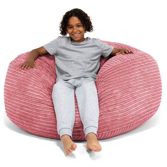 Pouf Ultra Confort pour Enfants 6-14 ans - Côtelé Corail 01