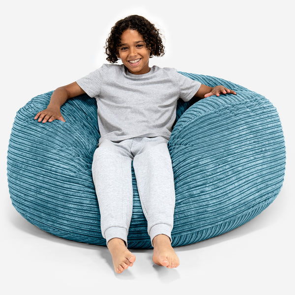 Pouf Ultra Confort pour Enfants 6-14 ans - Côtelé Mer Égée 01