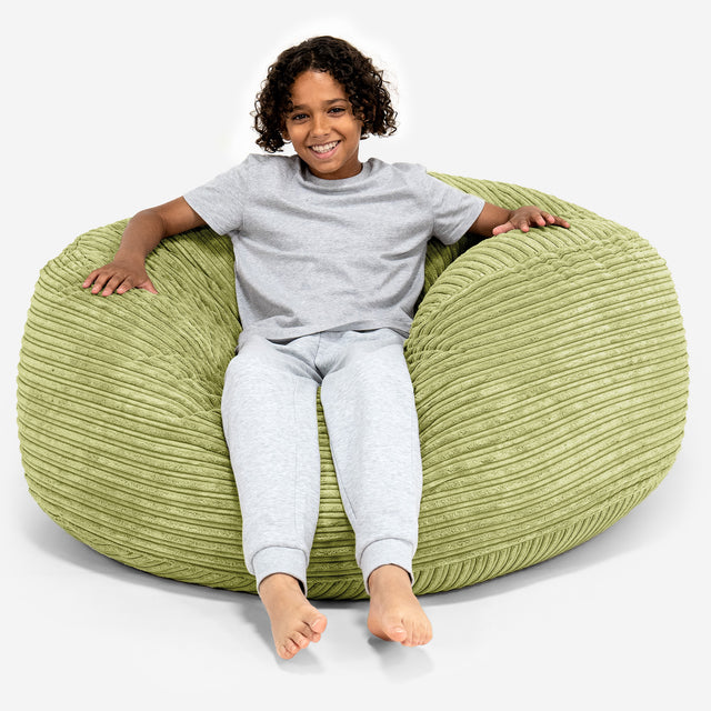 Pouf Ultra Confort pour Enfants 6-14 ans - Côtelé Vert Acide 01