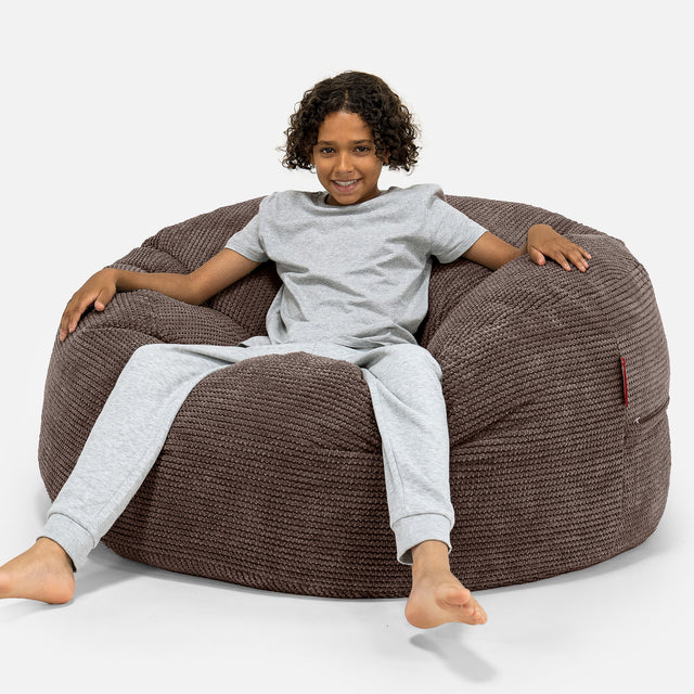 Pouf Ultra Confort pour Enfants 6-14 ans - Pompon Chocolat 01