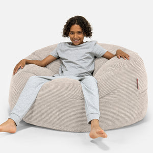 Pouf Ultra Confort pour Enfants 6-14 ans - Pompon Crème