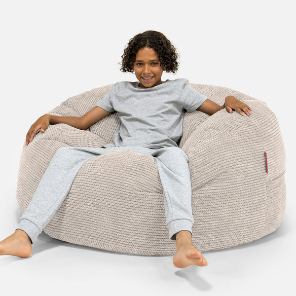 Pouf Ultra Confort pour Enfants 6-14 ans - Pompon Crème 01