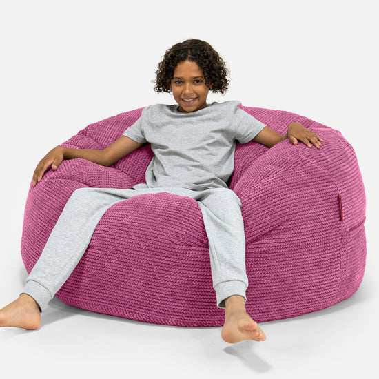 Pouf Ultra Confort pour Enfants 6-14 ans - Pompon Rose 01