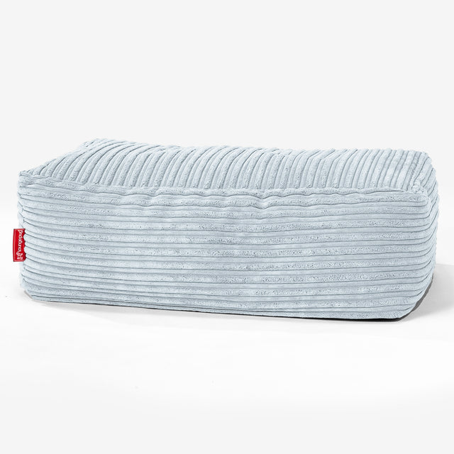 Gros Pouf Repose Pied - Côtelé Bébé Bleu 01