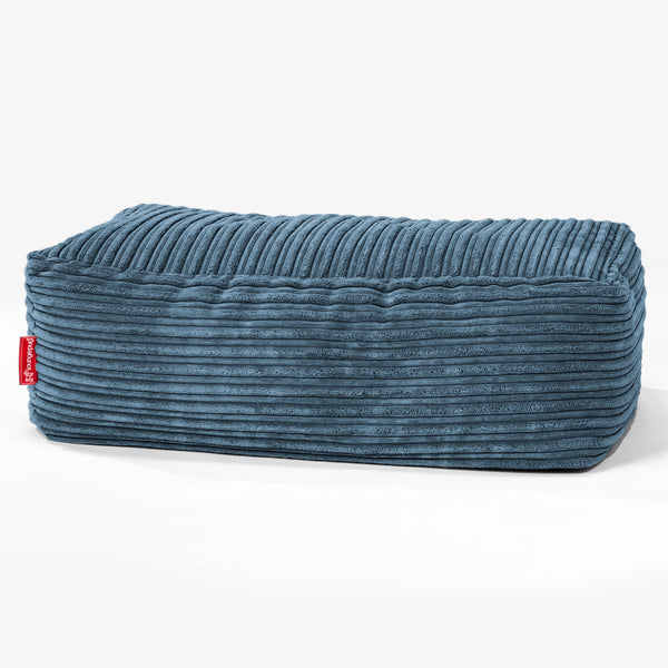 Gros Pouf Repose Pied - Côtelé Bleu Marine 01