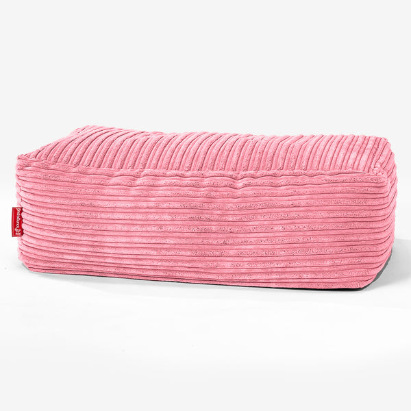 Gros Pouf Repose Pied - Côtelé Corail 01