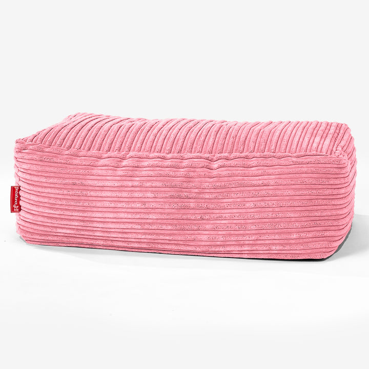 Gros Pouf Repose Pied - Côtelé Corail 01
