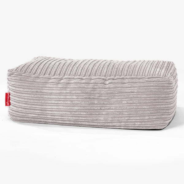 Gros Pouf Repose Pied - Côtelé Gris Argent 01