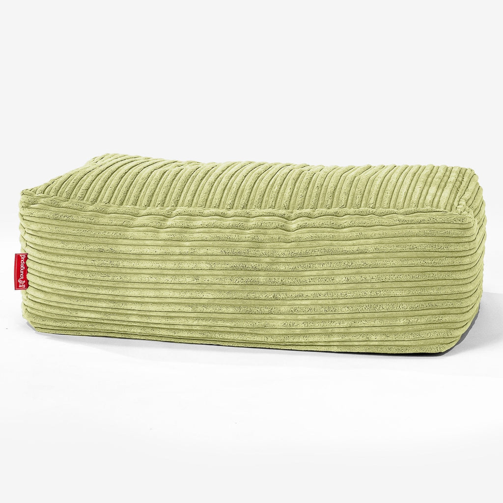 Gros Pouf Repose Pied - Côtelé Vert Acide 01