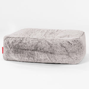 Gros Repose Pied - Fausse Fourrure Lapin Gris clair
