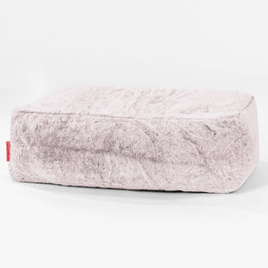 Gros Repose Pied - Fausse Fourrure Lapin Rose Pastel