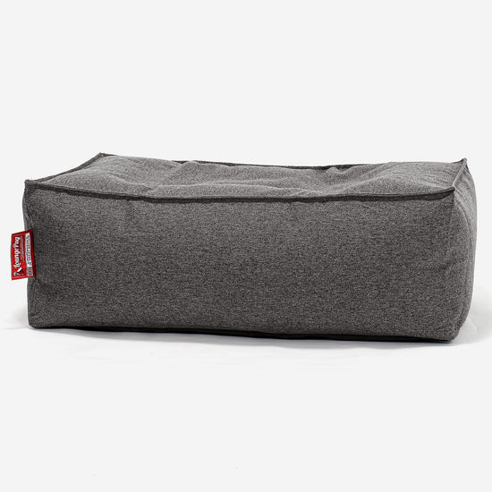 Gros Pouf Repose Pied - Interalli Laine Gris 01