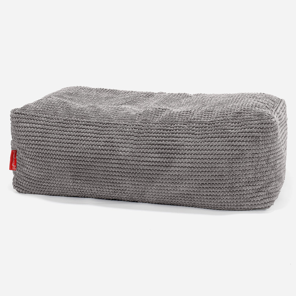 Gros Pouf Repose Pied - Pompon Anthracite 01