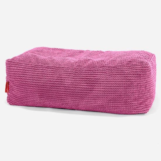 Gros Pouf Repose Pied - Pompon Rose 01