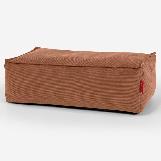 Gros Pouf Repose Pied - Velours Côtelé Fin Ambre 01