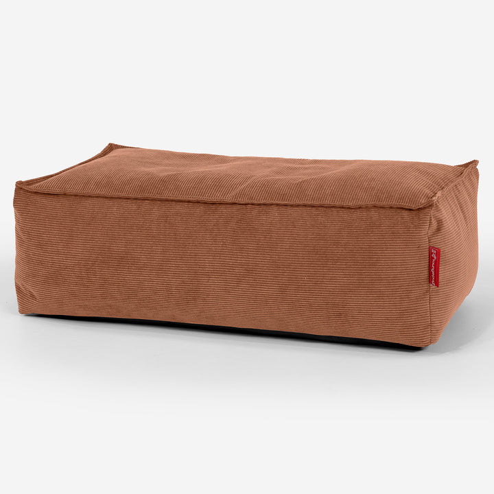 Gros Pouf Repose Pied - Velours Côtelé Fin Ambre 01