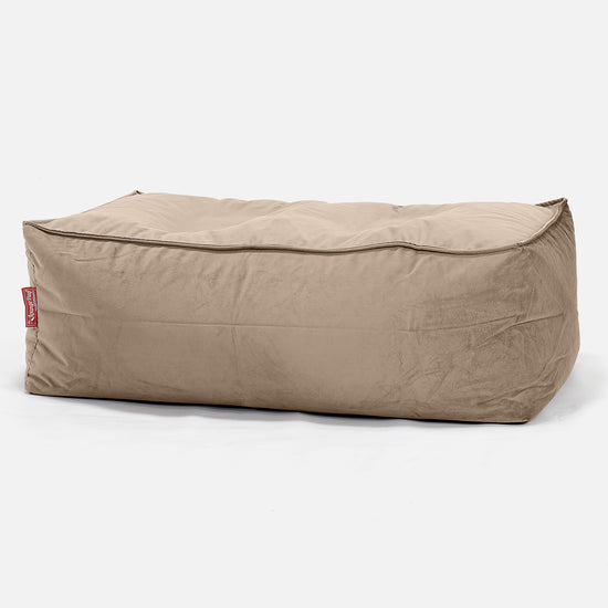 Gros Pouf Repose Pied - Velours Vison 01
