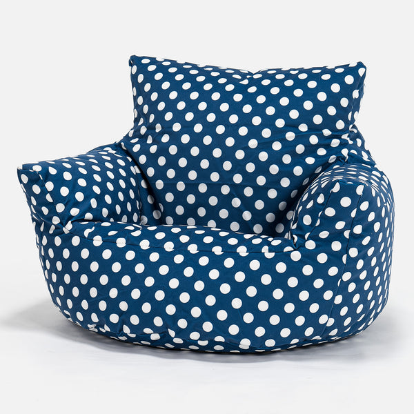 Fauteuil Pouf Bambin 1-3 ans - Imprimé Bleu à Pois Fabric Close-up Image