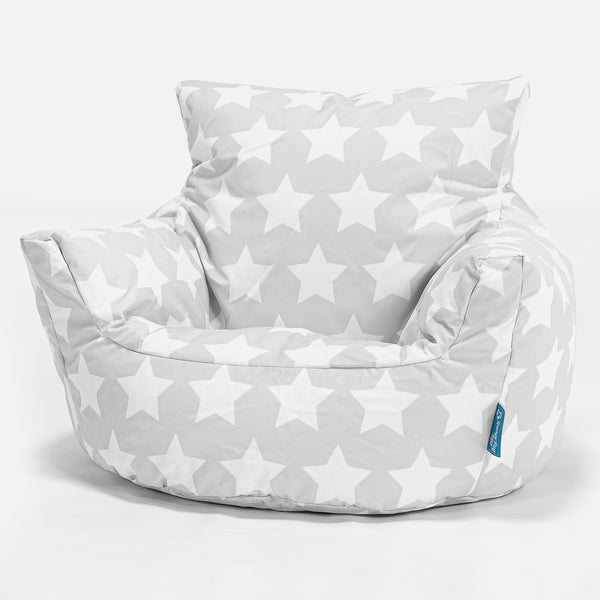 LOUNGE PUG - Imprimé - Fauteuil Enfant, Pouf Enfant - Gris étoile