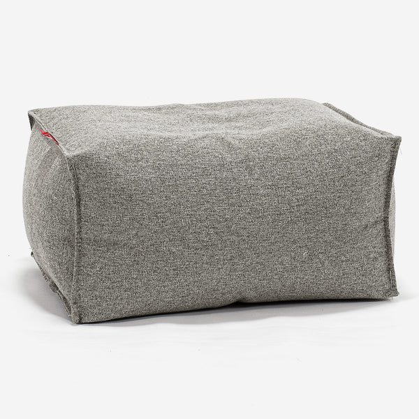 Pouf Repose Pied - Interalli Laine Argent 01