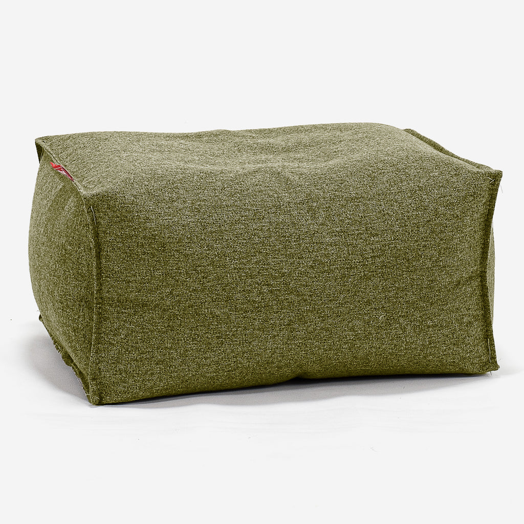 Pouf Repose Pied - Interalli Laine Vert Acide 01