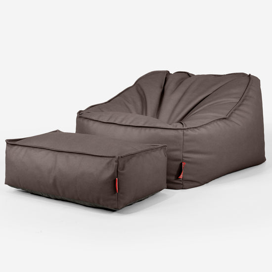 Le Pouf Doudou - Cuir Végan Chocolat 02