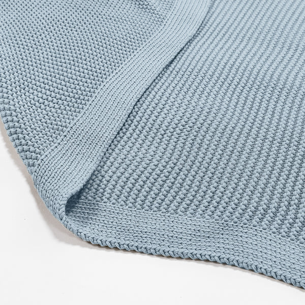 Couverture / Plaid - 100% Coton Ellos Bleu Brumeux 03