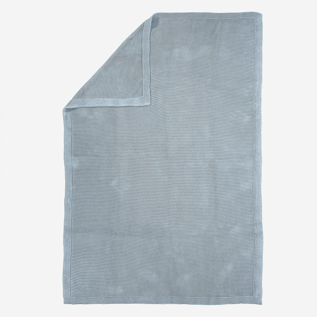 Couverture / Plaid - 100% Coton Ellos Bleu Brumeux 03