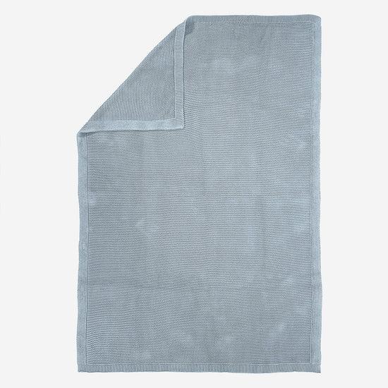 Couverture / Plaid - 100% Coton Ellos Bleu Brumeux 03