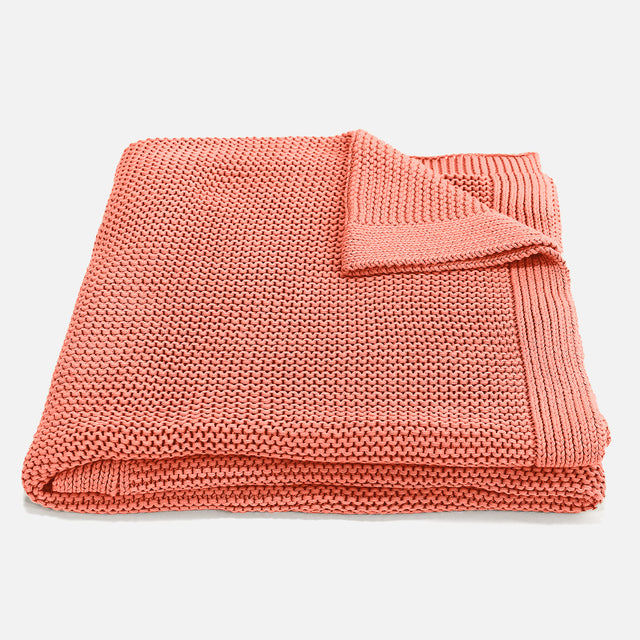 Couverture / Plaid - 100% Coton Ellos Corail 01