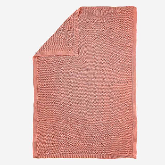 Couverture / Plaid - 100% Coton Ellos Corail 03