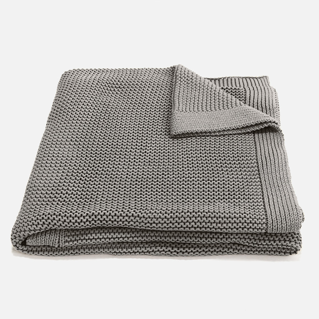 Couverture / Plaid - 100% Coton Ellos Gris 01