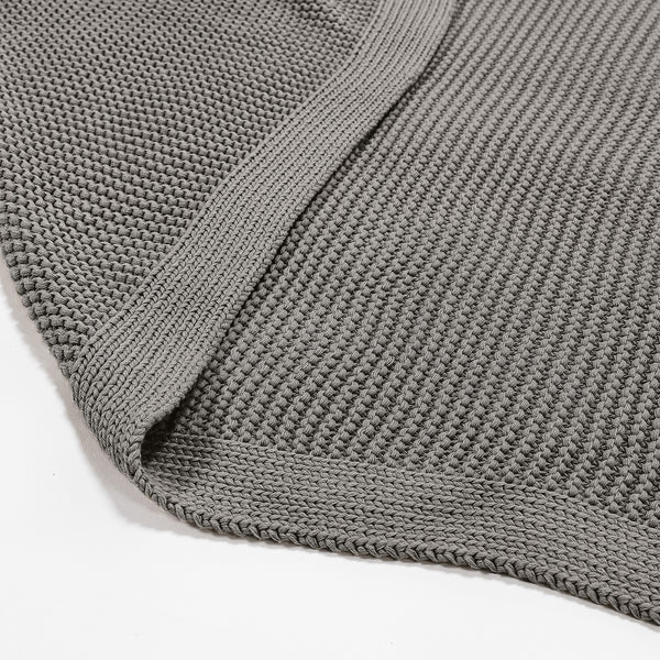 Couverture / Plaid - Ellos Tricot épais Gris Fabric Close-up Image