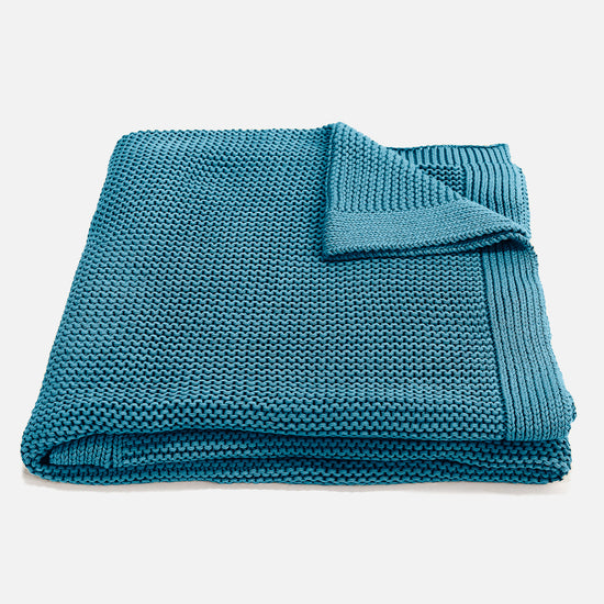 Couverture / Plaid - 100% Coton Ellos Mer égée 01
