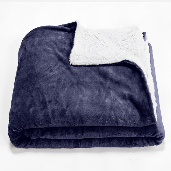 Couverture Sherpa - Polaire Bleu Foncé 01