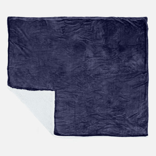 Couverture Sherpa - Polaire Bleu Foncé 03