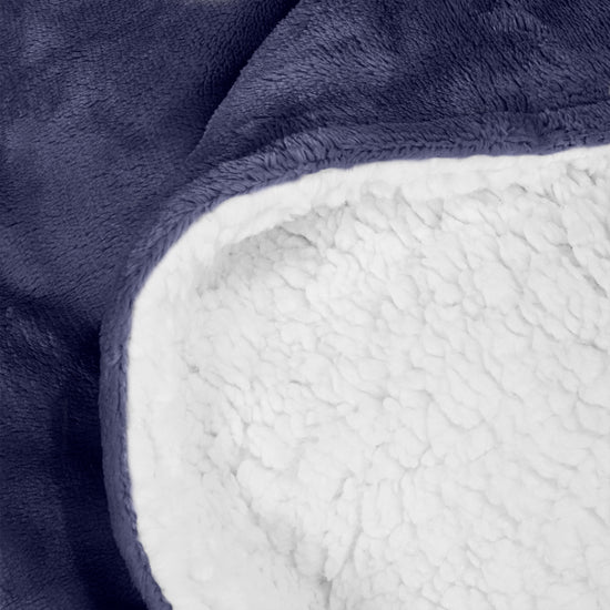 Couverture Sherpa - Polaire Bleu Foncé 04